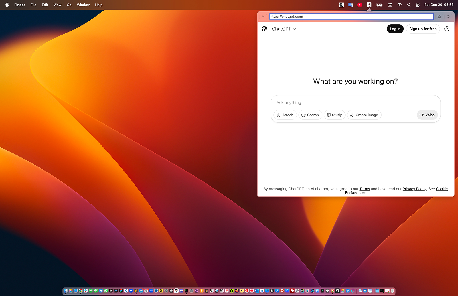 Menubar Browser Display